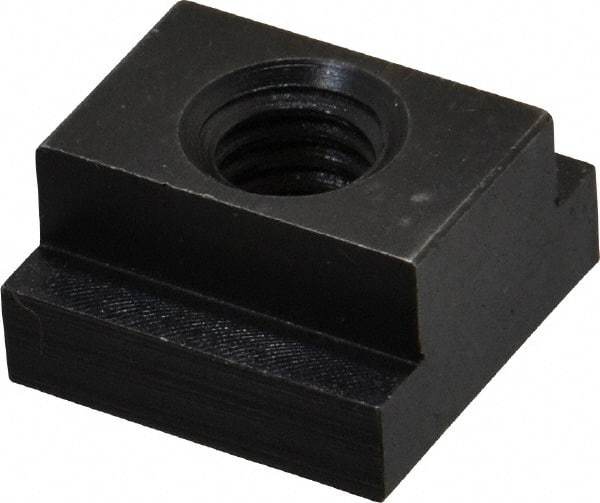 Jergens - 3/8-16 Blind Tapped T Slot Nut - 9/16" Slot Width, 7/8 x 1/4" Base Width x Height, 7/8 x 1/2" OAL x Height - Benchmark Tooling