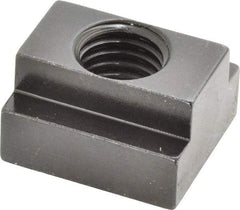 Jergens - 5/8-11 Blind Tapped T Slot Nut - 11/16" Slot Width, 1-1/8 x 7/16" Base Width x Height, 1-1/4 x 3/4" OAL x Height - Benchmark Tooling