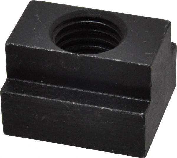 Jergens - 3/4-10 Blind Tapped T Slot Nut - 13/16" Slot Width, 1-1/4 x 9/16" Base Width x Height, 1-1/2 x 1" OAL x Height - Benchmark Tooling