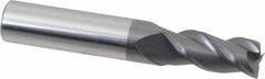 Accupro - 29/64", 1" LOC, 1/2" Shank Diam, 3" OAL, 3 Flute, Solid Carbide Square End Mill - Single End, AlTiN Finish, Spiral Flute, 40° Helix, Centercutting, Right Hand Cut, Right Hand Flute - Benchmark Tooling