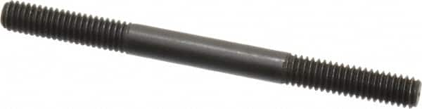 Jergens - 5/16-18 4" OAL Equal Double Threaded Stud - Alloy Steel, Black Oxide Finish, 1-1/8" Equal Thread Length - Benchmark Tooling