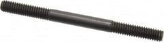 Jergens - 5/16-18 4" OAL Equal Double Threaded Stud - Alloy Steel, Black Oxide Finish, 1-1/8" Equal Thread Length - Benchmark Tooling