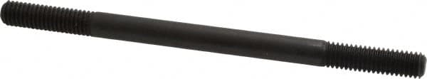 Jergens - 3/8-16 6" OAL Equal Double Threaded Stud - Alloy Steel, Black Oxide Finish, 1-1/4" Equal Thread Length - Benchmark Tooling