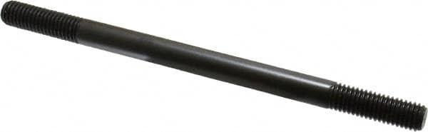 Jergens - 1/2-13 8" OAL Equal Double Threaded Stud - Alloy Steel, Black Oxide Finish, 1-1/2" Equal Thread Length - Benchmark Tooling