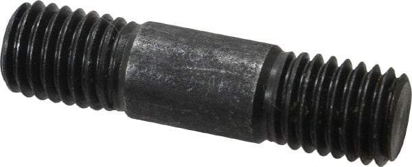 Jergens - 5/8-11 2-1/2" OAL Equal Double Threaded Stud - Alloy Steel, Black Oxide Finish, 13/16" Equal Thread Length - Benchmark Tooling