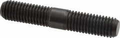 Jergens - 5/8-11 3-1/2" OAL Equal Double Threaded Stud - Alloy Steel, Black Oxide Finish, 1-5/16" Equal Thread Length - Benchmark Tooling