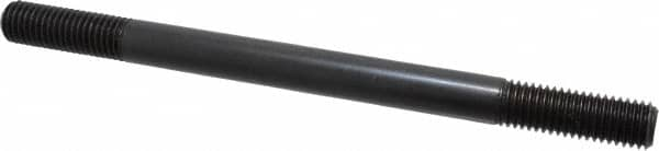 Jergens - 5/8-11 9" OAL Equal Double Threaded Stud - Alloy Steel, Black Oxide Finish, 1-3/4" Equal Thread Length - Benchmark Tooling