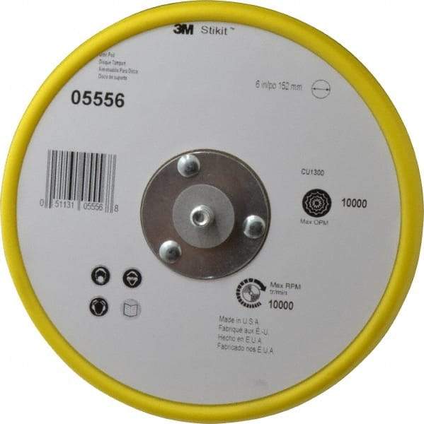 3M - 6" Diam Adhesive/PSA Disc Backing Pad - Medium Density, 10,000 RPM - Benchmark Tooling