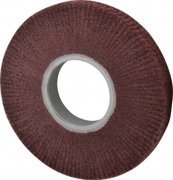 3M - 8" Diam Aluminum Oxide Finishing Flap Wheel - 3" Hole, 1" Wide, Density 5, Nonwoven, Fine Grade, 3,200 Max RPM - Benchmark Tooling