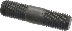 Jergens - 3/4-10 3" OAL Equal Double Threaded Stud - Alloy Steel, Black Oxide Finish, 15/16" Equal Thread Length - Benchmark Tooling