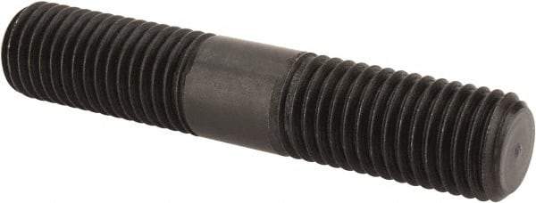 Jergens - 3/4-10 4" OAL Equal Double Threaded Stud - Alloy Steel, Black Oxide Finish, 1-7/16" Equal Thread Length - Benchmark Tooling