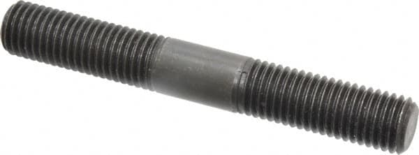 Jergens - 3/4-10 5-1/2" OAL Equal Double Threaded Stud - Alloy Steel, Black Oxide Finish, 2" Equal Thread Length - Benchmark Tooling