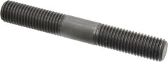 Jergens - 3/4-10 5-1/2" OAL Equal Double Threaded Stud - Alloy Steel, Black Oxide Finish, 2" Equal Thread Length - Benchmark Tooling