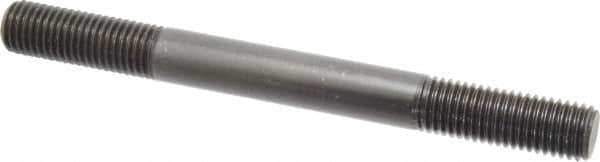 Jergens - 3/4-10 8" OAL Equal Double Threaded Stud - Alloy Steel, Black Oxide Finish, 2" Equal Thread Length - Benchmark Tooling