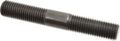 Jergens - 7/8-9 6" OAL Equal Double Threaded Stud - Alloy Steel, Black Oxide Finish, 2-1/4" Equal Thread Length - Benchmark Tooling