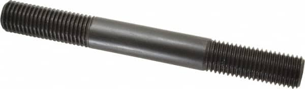 Jergens - 7/8-9 8" OAL Equal Double Threaded Stud - Alloy Steel, Black Oxide Finish, 2-1/4" Equal Thread Length - Benchmark Tooling