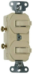 Pass & Seymour - 1 Pole, 120/277 VAC, 15 Amp, Flush Mounted, Self Grounding, Tamper Resistant Duplex Switch - NonNEMA Configuration, 2 Switch, Side Wiring, UL Listed 20 Standard - Benchmark Tooling