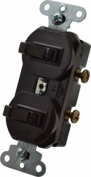 Pass & Seymour - 1 Pole, 120/277 VAC, 15 Amp, Flush Mounted, Self Grounding, Tamper Resistant Duplex Switch - NonNEMA Configuration, 2 Switch, Side Wiring, UL Listed 20 Standard - Benchmark Tooling