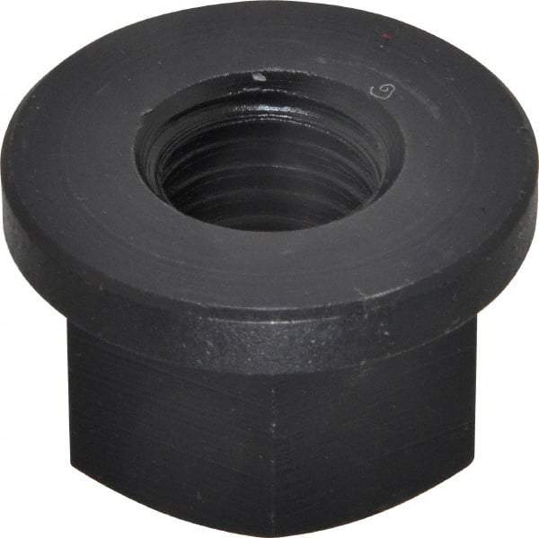 Jergens - 3/4-10, 1-5/8" Flange Diam, 1" High, 1-1/4" Across Flats, Flange Nut - Grade Low Carbon Steel Steel, Black Oxide Finish, 1/4" Flange Height, TCMA - Benchmark Tooling