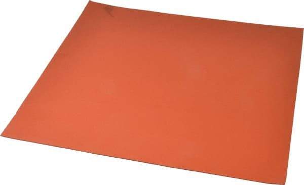 Made in USA - 12" Long, 12" Wide, 1/16" Thick, Silicone Rubber Foam Sheet - 35 to 45 Durometer, Orange-Red, -60 to 600°F, 650 psi Tensile Strength, Plain Backing, Stock Length - Benchmark Tooling