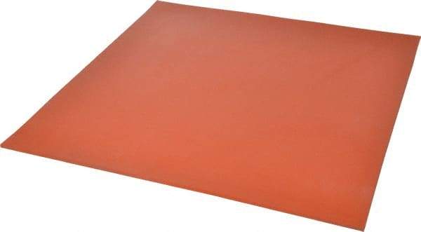 Made in USA - 12" Long, 12" Wide, 1/8" Thick, Silicone Rubber Foam Sheet - 35 to 45 Durometer, Orange-Red, -60 to 600°F, 650 psi Tensile Strength, Plain Backing, Stock Length - Benchmark Tooling