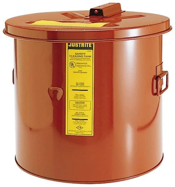 Justrite - Bench Top Solvent-Based Parts Washer - 3.5 Gal Max Operating Capacity, Steel Tank, 11-1/4" High x 11-3/8" Wide - Benchmark Tooling