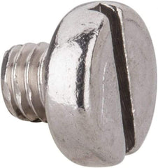 Value Collection - M4x0.70 Metric Coarse, 4mm Length Under Head Slotted Drive Machine Screw - Pan Head, Grade 18-8 & A2 Stainless Steel, Uncoated, Without Washer - Benchmark Tooling