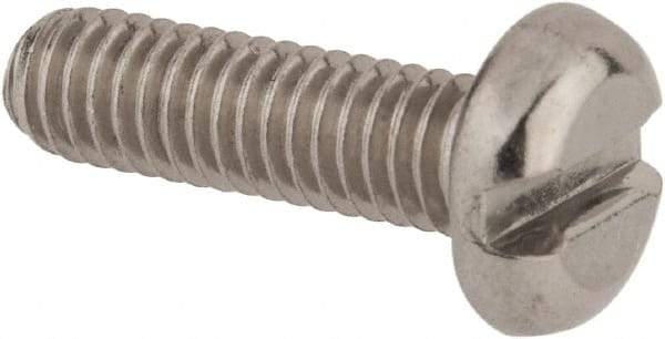 Value Collection - M4x0.70 Metric Coarse, 14mm Length Under Head Slotted Drive Machine Screw - Pan Head, Grade 18-8 & A2 Stainless Steel, Uncoated, Without Washer - Benchmark Tooling