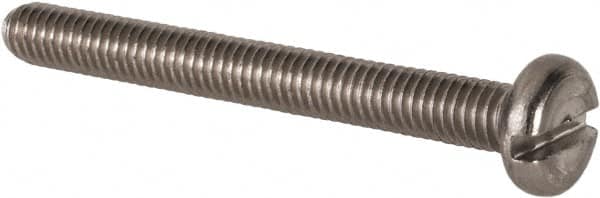 Value Collection - M4x0.70 Metric Coarse, 35mm Length Under Head Slotted Drive Machine Screw - Pan Head, Grade 18-8 & A2 Stainless Steel, Uncoated, Without Washer - Benchmark Tooling