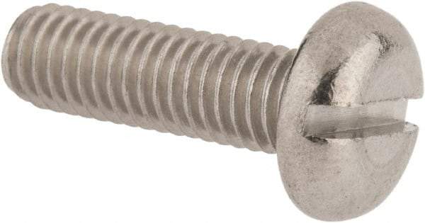 Value Collection - M5x0.80 Metric Coarse, 16mm Length Under Head Slotted Drive Machine Screw - Pan Head, Grade 18-8 & A2 Stainless Steel, Uncoated, Without Washer - Benchmark Tooling