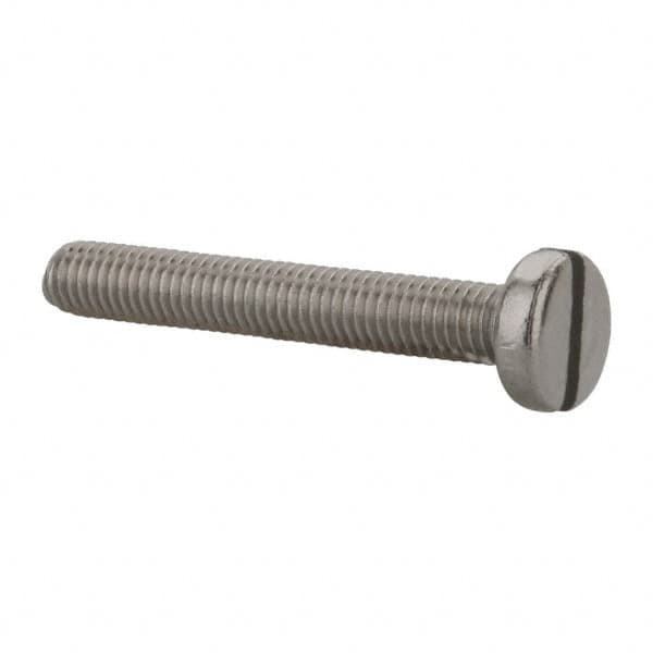 Value Collection - M5x0.80 Metric Coarse, 35mm Length Under Head Slotted Drive Machine Screw - Pan Head, Grade 18-8 & A2 Stainless Steel, Uncoated, Without Washer - Benchmark Tooling