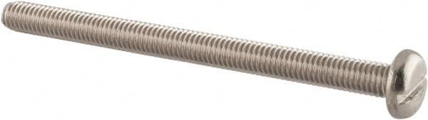 Value Collection - M5x0.80 Metric Coarse, 65mm Length Under Head Slotted Drive Machine Screw - Pan Head, Grade 18-8 & A2 Stainless Steel, Uncoated, Without Washer - Benchmark Tooling