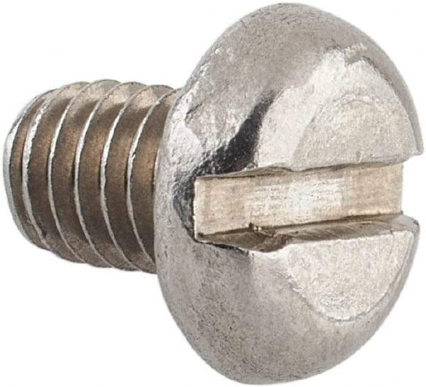 Value Collection - M6x1.00 Metric Coarse, 8mm Length Under Head Slotted Drive Machine Screw - Pan Head, Grade 18-8 & A2 Stainless Steel, Uncoated, Without Washer - Benchmark Tooling