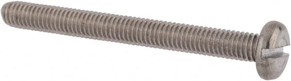 Value Collection - M6x1.00 Metric Coarse, 60mm Length Under Head Slotted Drive Machine Screw - Pan Head, Grade 18-8 & A2 Stainless Steel, Uncoated, Without Washer - Benchmark Tooling