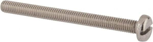 Value Collection - M6x1.00 Metric Coarse, 70mm Length Under Head Slotted Drive Machine Screw - Pan Head, Grade 18-8 & A2 Stainless Steel, Uncoated, Without Washer - Benchmark Tooling