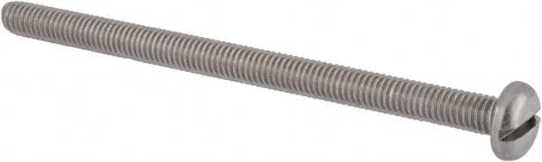 Value Collection - M6x1.00 Metric Coarse, 90mm Length Under Head Slotted Drive Machine Screw - Pan Head, Grade 18-8 & A2 Stainless Steel, Uncoated, Without Washer - Benchmark Tooling