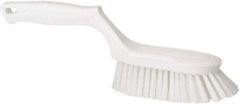 Vikan - 1-1/2" Bristle Length, Polyester Scrub Brush - 5-5/8" Long x 5" Wide Head, 13-1/2" OAL, White, Polypropylene Block - Benchmark Tooling