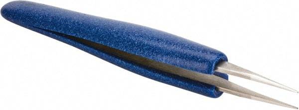 Aven - 4-3/4" OAL OO-SA Ergonomic Cushion Grip Tweezers - Straight, Strong, Regular Tips - Benchmark Tooling