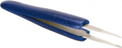 Aven - 4-3/4" OAL 2A-SA Ergonomic Cushion Grip Tweezers - Straight, Flat Tips - Benchmark Tooling