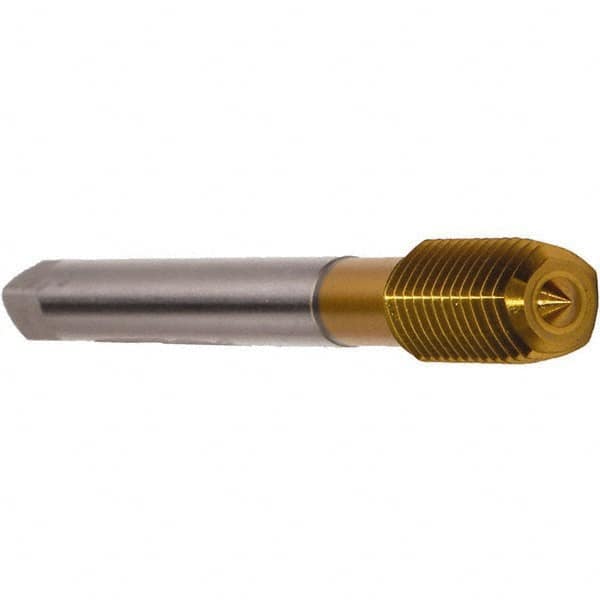 Emuge - M12x1.50 Metric Fine 6HX Modified Bottoming Thread Forming Tap - Cobalt, TiN Finish, 100mm OAL, 22mm Thread Length, Right Hand Thread, Series Druck - Benchmark Tooling