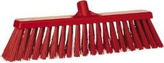 Vikan - 20" Heavy Duty Synthetic Push Broom - 4.3" Bristle Length, Plastic Block, European Threaded Handle Connection - Benchmark Tooling