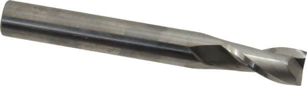 Niagara Cutter - 1/2", 1" LOC, 1/2" Shank Diam, 4" OAL, 2 Flute, Solid Carbide Square End Mill - Single End, Uncoated, Spiral Flute, 30° Helix, Centercutting, Right Hand Cut, Right Hand Flute, Series C230 - Benchmark Tooling