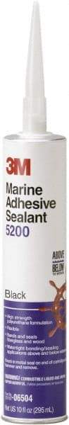 3M - 12.8 oz Cartridge Black Polyurethane Marine Adhesive Sealant - 190°F Max Operating Temp, 48 hr Tack Free Dry Time - Benchmark Tooling