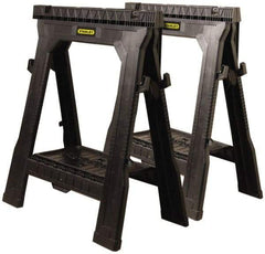 Stanley - Folding Sawhorse - 1" Long x 27.3" Wide x 32" High, Twin Pack - Benchmark Tooling