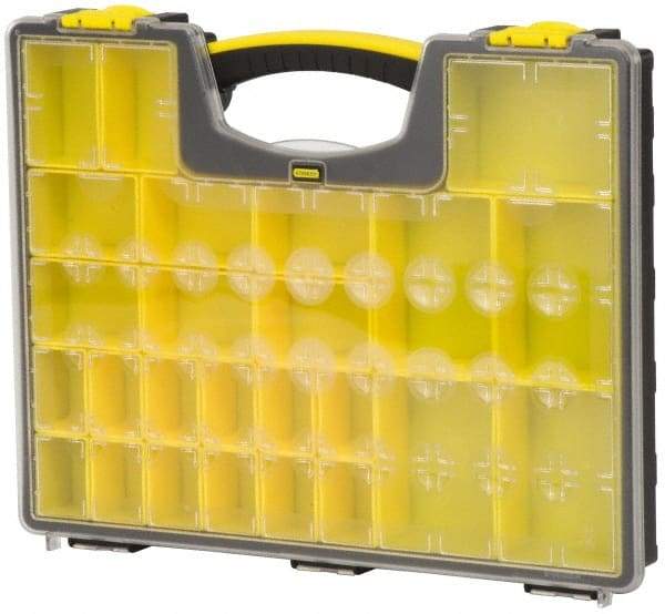 Stanley - 25 Compartment Tool Organizer - 13-1/8" Wide x 16-7/32" Deep x 2-1/8" High, Polypropylene Resin & Acrylonitrile Butadiene Styrene Plastic - Benchmark Tooling