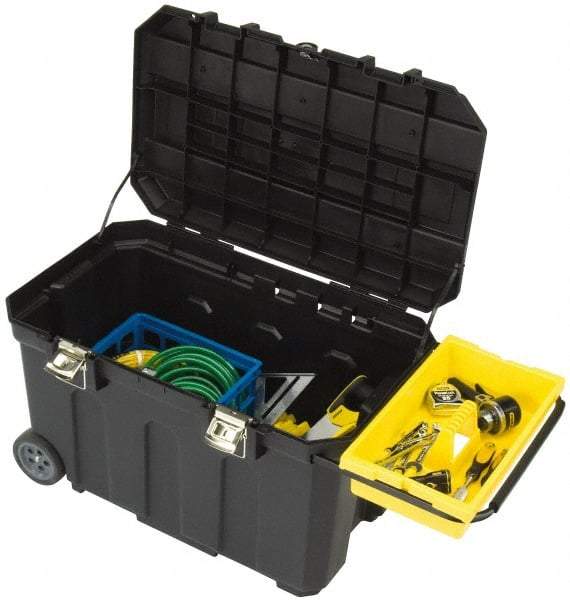 Stanley - Mobile Tool Chest - 30" Wide x 18-1/2" Deep x 19" High, Polypropylene Resin, Black - Benchmark Tooling