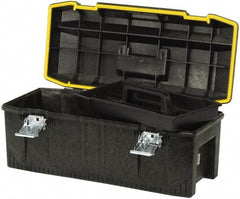 Stanley - 1 Tray Tool Box - 22-3/4" Wide x 11-3/4" Deep x 10-1/2" High, Polypropylene Resin, Black - Benchmark Tooling