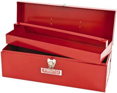 Proto - 1 Compartment 1 Tray Tool Box - 19-1/2" Wide x 7" Deep x 8" High, Steel, Red - Benchmark Tooling