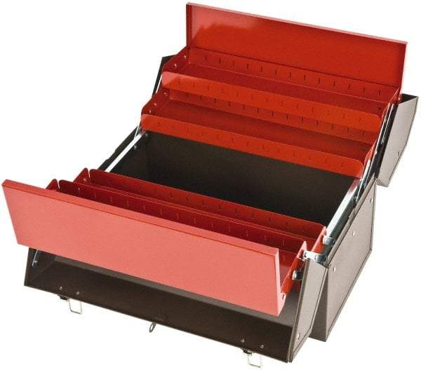 Proto - 1 Compartment 4 Tray Tool Box - 18" Wide x 14" Deep x 10" High, Steel, Black - Benchmark Tooling