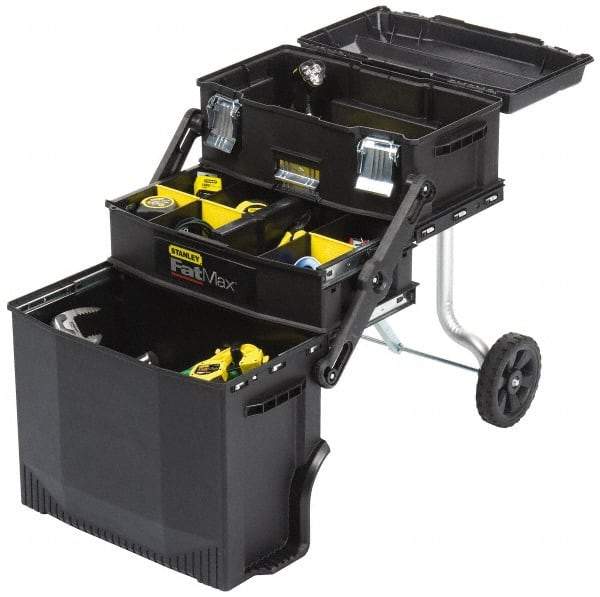 Stanley - 22 Lb Capacity 4-in-1 Mobile Workstation - 11.1111" Wide x 21-1/4" Deep x 28-2/3" High, Structural Foam, Black - Benchmark Tooling